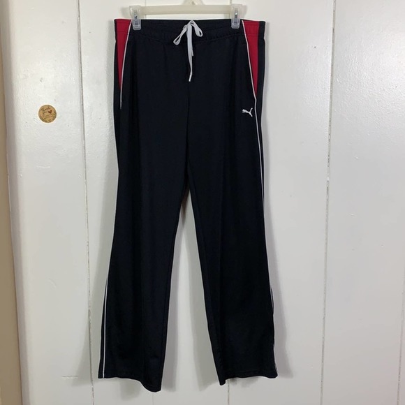 PUMA SPORT LIFESTYLE ATHLETIC SWEATPANTS SIZE L ADJUSTABLE DRAWSTRING TWO POCKET - Picture 2 of 10